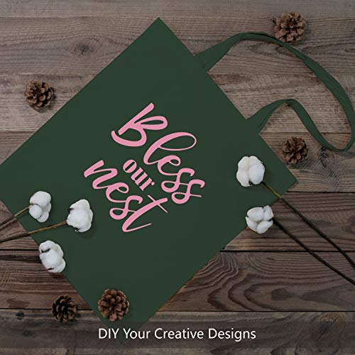 TOPDesign 6-Pack Economical 16"x15" Green Black Cotton Tote Bag, Lightweight Medium Reusable Grocery Shopping Cloth Bags, Suitable for DIY, Advertising, Promotion, Gift, Activity - Image 3
