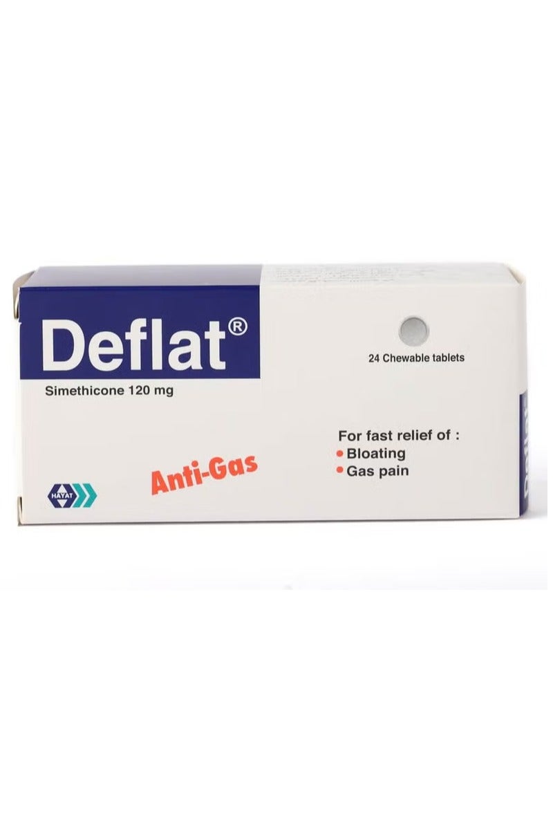 DEFLAGYN Deflat 120 mg 24 Chewable Tablets