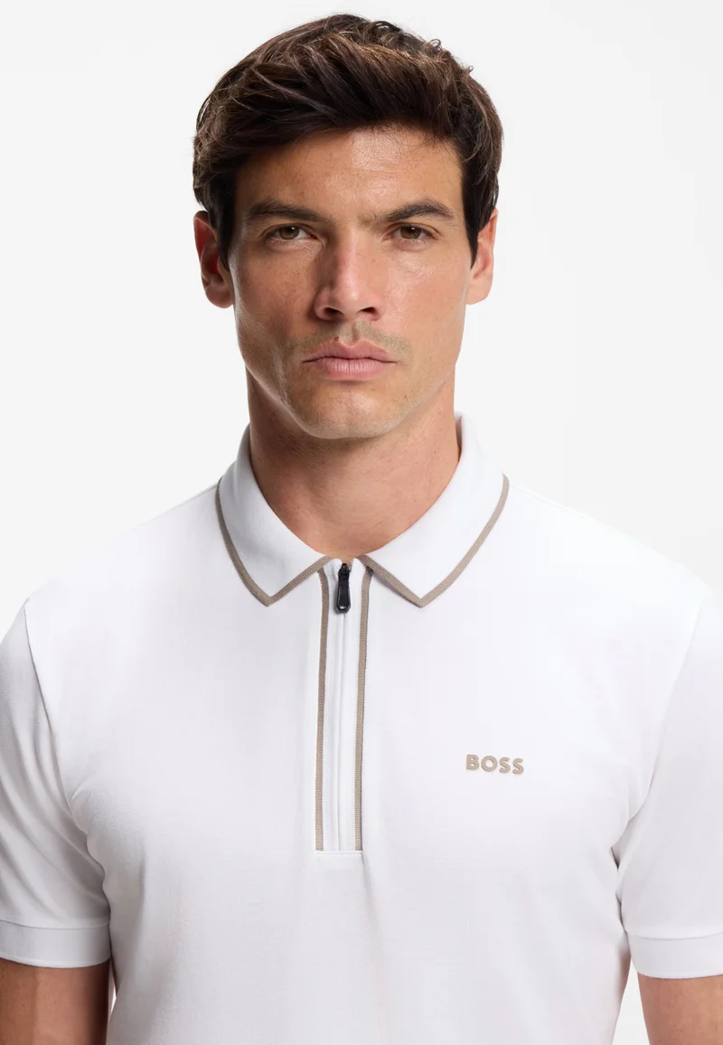 BOSS  Stretch-cotton polo shirt with contrast stripes for Men | Best Price UAE