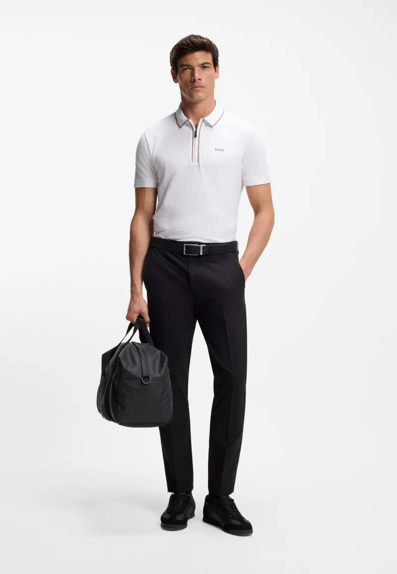 BOSS  Stretch-cotton polo shirt with contrast stripes for Men | Best Price UAE