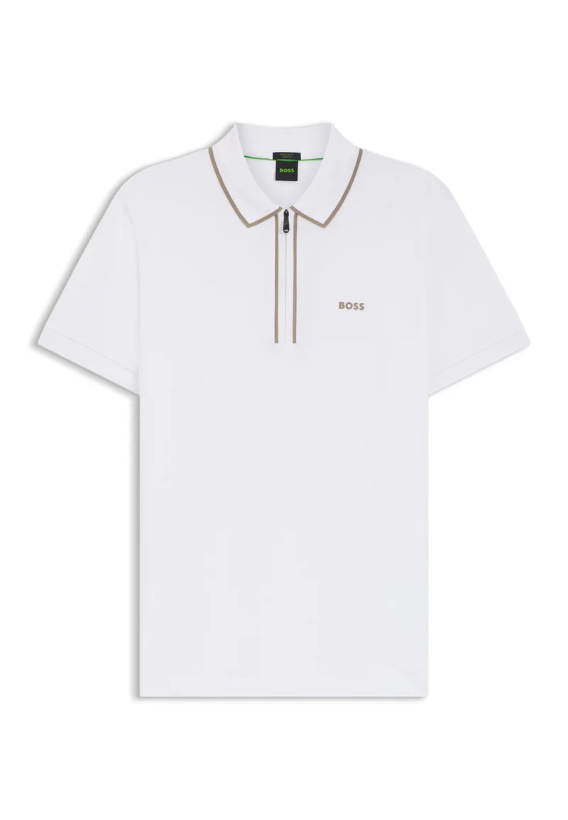 BOSS  Stretch-cotton polo shirt with contrast stripes for Men | Best Price UAE