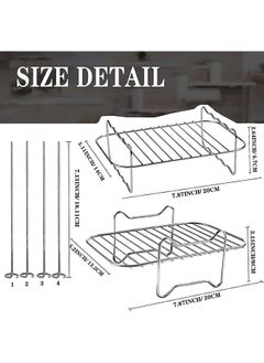 Arabest 2 Pack Air Fryer Rack Air Fryer Accessories Compatible with Ninja Food Dual Zone Air Fryer [af300uk] [af400uk] 304 Stainless Steel  - Image 4