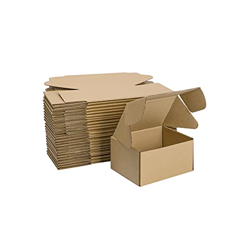 MEBRUDY 6x4x3 Inches Shipping Boxes Pack of 25, Small Corrugated Cardboard Box for Mailing Packing Literature Mailer - Image 1