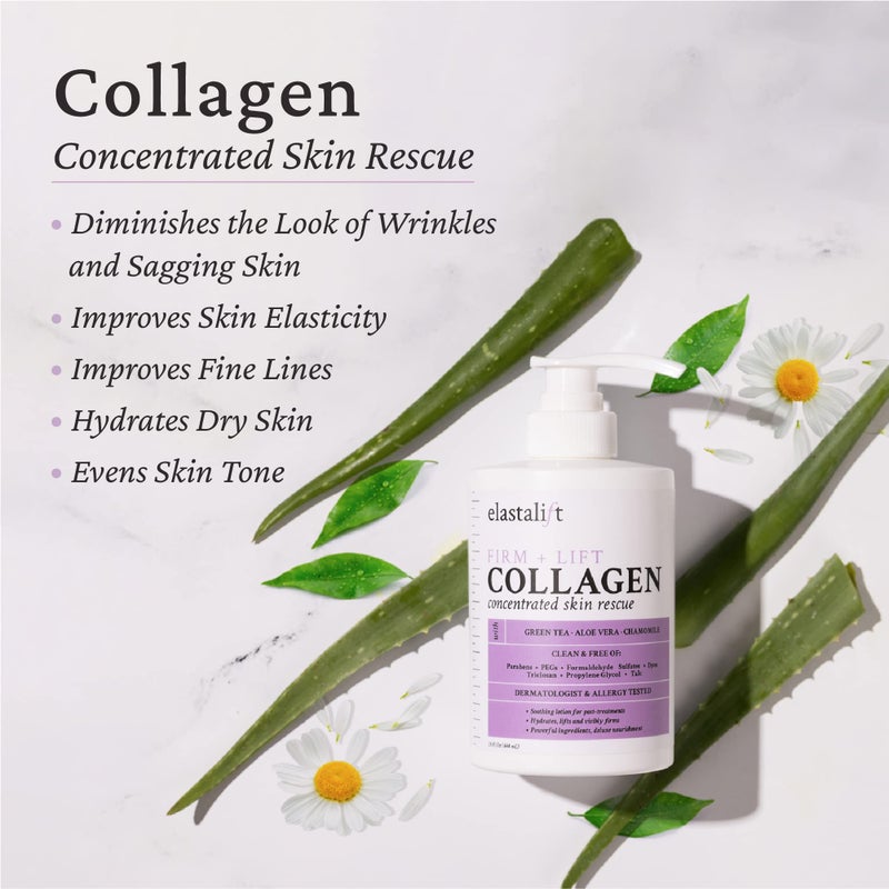 Elastalift Collagen Serum For Face + Collagen Body Cream & Face Moisturizer 2pc Skin Care Bundle| Collagen Face Serum + Body Lotion For Skin Tightening To Lift, Plump, & Firm Sagging Skin, 2PC Set - Image 3