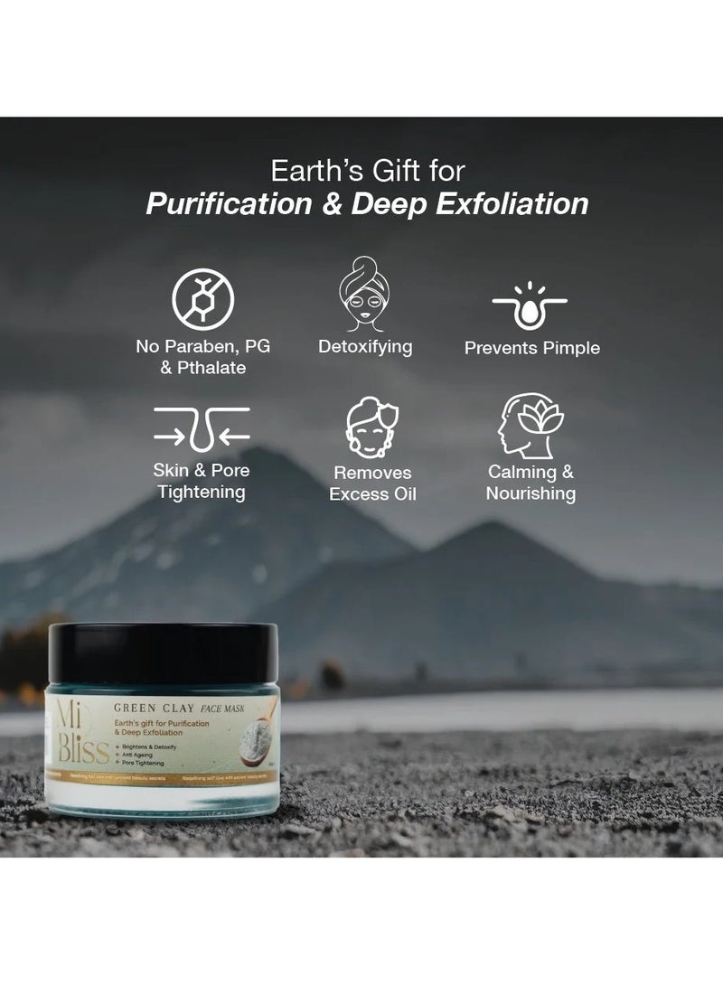 Mi Bliss Mi Bliss Green Clay Face Mask | Detoxifying Green Clay from Volcanic Ash | Deep Cleansing, Acne Control, Pore Tightening, Oil Regulation & Radiance Boosting – 50ml - Image 5