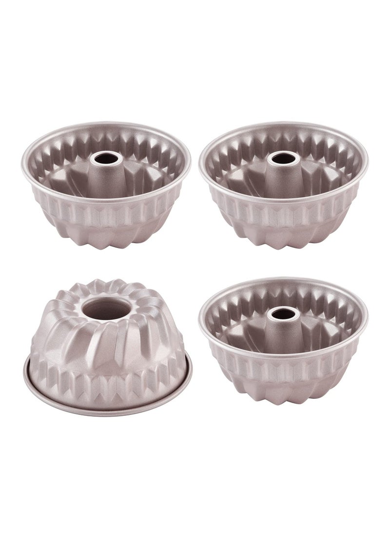 Mini Tube Pan Set 4 Inch 4Pcs Non-Stick Kugelhopf Mold