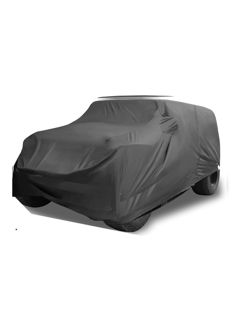 TORONTO Car Cover for Jeep Wrangler JK JL 4-Door 2007–2021 – Waterproof 210D Oxford Outdoor Cover with Zippered Driver Door – Sun, Dust, Wind & Snow Protection – Dark Grey - Image 4