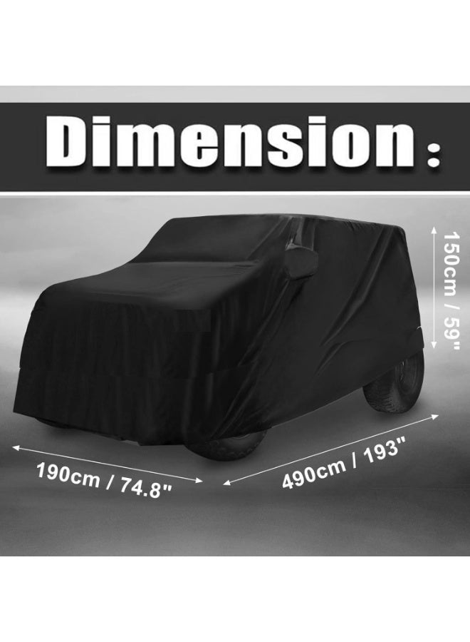 TORONTO Car Cover for Jeep Wrangler JK JL 4-Door 2007–2021 – Waterproof 210D Oxford Outdoor Cover with Zippered Driver Door – Sun, Dust, Wind & Snow Protection – Dark Grey - Image 2