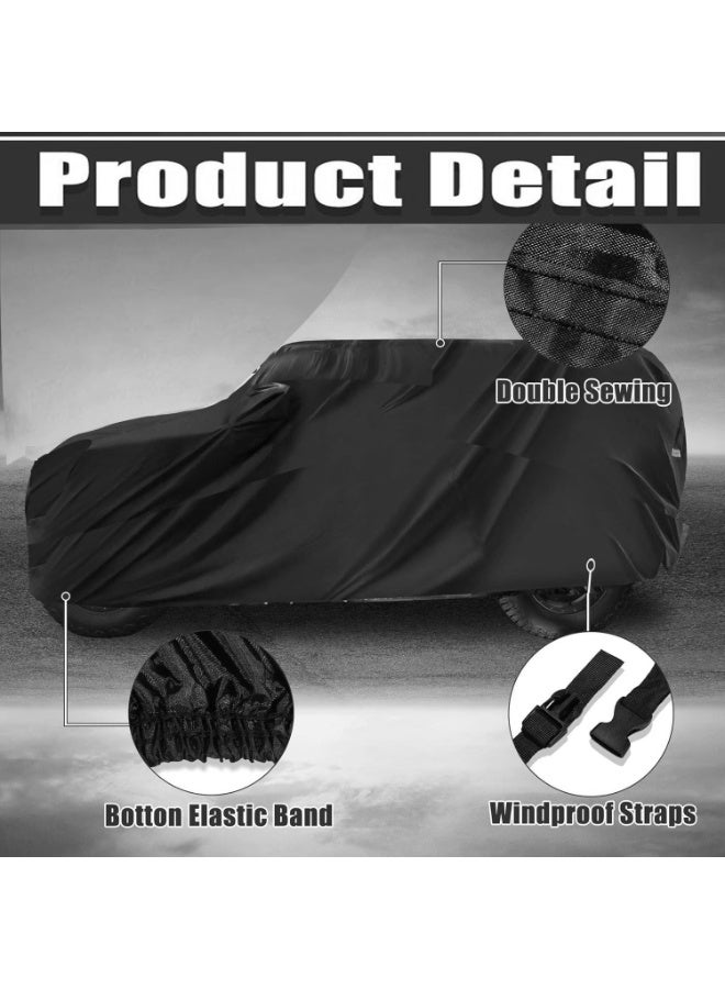 TORONTO Car Cover for Jeep Wrangler JK JL 4-Door 2007–2021 – Waterproof 210D Oxford Outdoor Cover with Zippered Driver Door – Sun, Dust, Wind & Snow Protection – Dark Grey - Image 3
