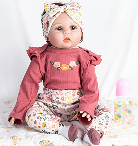 Pedolltree Reborn Baby Dolls Clothes 24inch Outfits Accessories 4pcs Set for 22"- 24" Reborn Baby Girl Dolls Newborn - Image 4