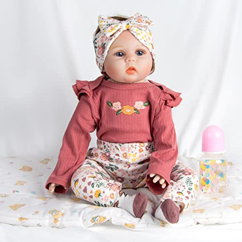Pedolltree Reborn Baby Dolls Clothes 24inch Outfits Accessories 4pcs Set for 22"- 24" Reborn Baby Girl Dolls Newborn - Image 5