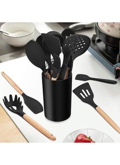 12Pcs Silicone Kitchen Cooking Spatula Set with Holder, Wooden Handle Heat Resistant Cookware Utensils Set, Non-Stick Kitchen Tools for Baking & Cooking - pzsku/Z5EFF7CFE425882F84839Z/45/_/1740644634/0135b98f-d11e-4919-a0d5-31db3590e93f