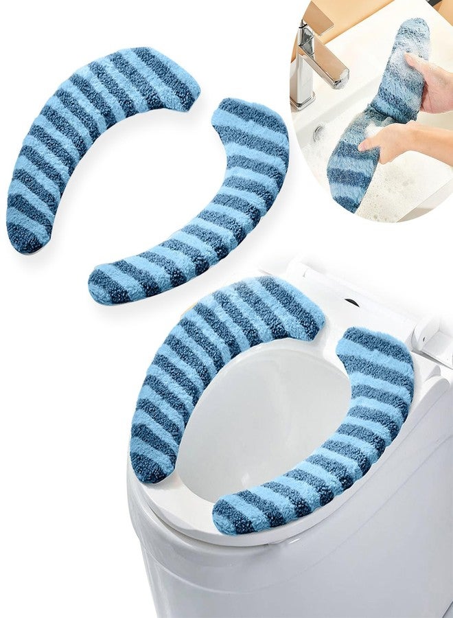 Guojanfon Washable Warm Toilet Seat Cover Pads - Plush Toilet Seat Cushion, Non-Slip Soft Mat, Washable & Machine-Friendly Bathroom Seat Cover with Self-Adhesive Tape for Easy Care - Image 1