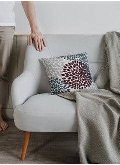 AL-HRAER Luxury Cotton Sofa Cushion Cover with A Durable Fabric With A Soft And Comfortable Texture With Floral Leaf Designs And Decent Colors On All Decors 45X45 cm  - Image 3