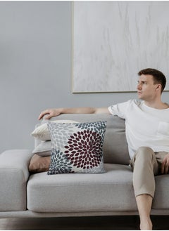 AL-HRAER Luxury Cotton Sofa Cushion Cover with A Durable Fabric With A Soft And Comfortable Texture With Floral Leaf Designs And Decent Colors On All Decors 45X45 cm  - Image 4