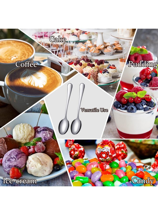 Meanplan 100 Pcs Demitasse Espresso Spoons Stainless Steel Bulk, 4.33'' Small Mini Coffee Tasting Dessert Spoons for Kitchen Dessert, Tea, Appetizer, 1.18'' Wide(Classic Style,Silver)  - Image 5
