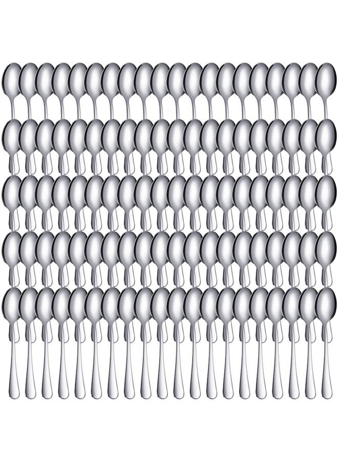 Meanplan 100 Pcs Demitasse Espresso Spoons Stainless Steel Bulk, 4.33'' Small Mini Coffee Tasting Dessert Spoons for Kitchen Dessert, Tea, Appetizer, 1.18'' Wide(Classic Style,Silver)  - Image 1