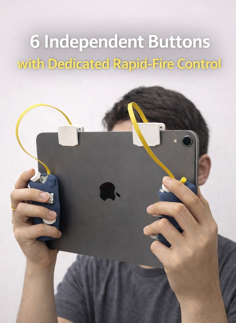 iPAD Piano Triggers Automatic 6-Finger Gaming Triggers for iPad & Tablets –Professional Magnetic Control, High Responsiveness, No Screen Blocking, Compatible with iPad Pro, RedMagic Astra, RedMagic Nova, and All iPads for PUBG Mobile and Other Games - Image 3
