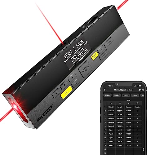 MILESEEY Bilateral Laser Measurement Tool,MiLESEEY 390Ft Dual Laser Measure with Middle Laser Mark Beam, Multifunctional Laser Tape Measure with Digital Angle Rechargeable M/in/Ft Unit Switching(APP Version) - Image 1