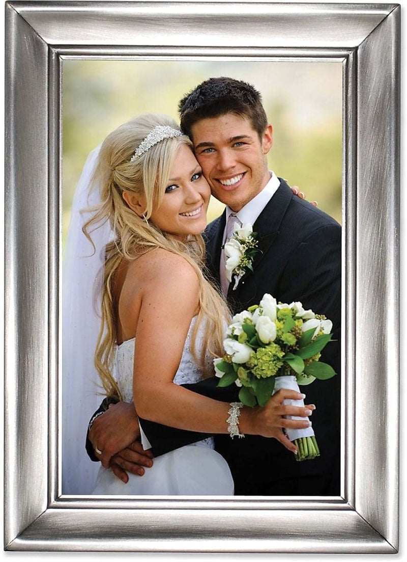 Lawrence Frames 609046 Brushed Pewter 4 by 6 Metal Picture Frame - Image 1
