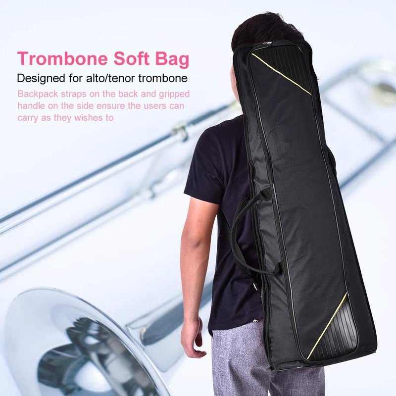 Zetiling Trombone Case, 33.9 * 13.0 * 4.3 in Trombone Bag, Oxford Cloth Protect Musical Instrument from Bumps During Transport and Carrying for Alto/Tenor Players (Black) - Image 2