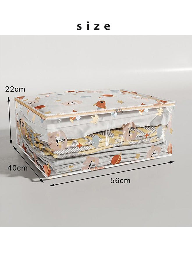 Gerenic Clothes Storage Bag, Large Capacity Quilt Storage Bag, With Clear Window, Closet Organizers Storage Containers, Organizer, Foldable With Sturdy Zipper, Waterproof moisture-proof, Environmental protection, Soft and light, For Comforters Clothes Bedding(56*40*22cm) - Image 2