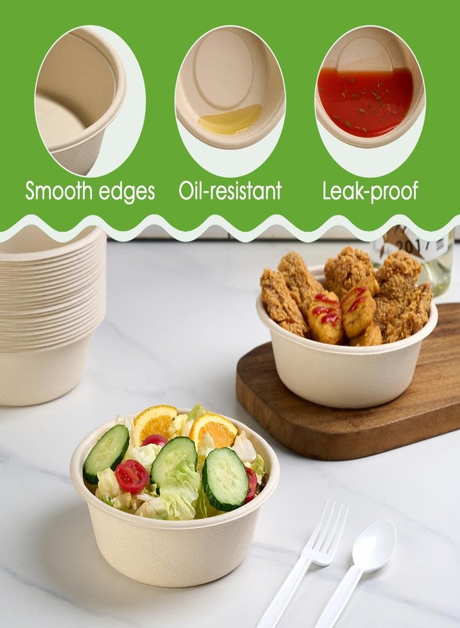 ECOLipak 20 OZ 150 Count Paper Bowls, Disposable Compostable Large Soup Bowl, Heavy Duty Bagasse Bowls for Family Lunch, Dinner Meals, Camping, Party - Image 5