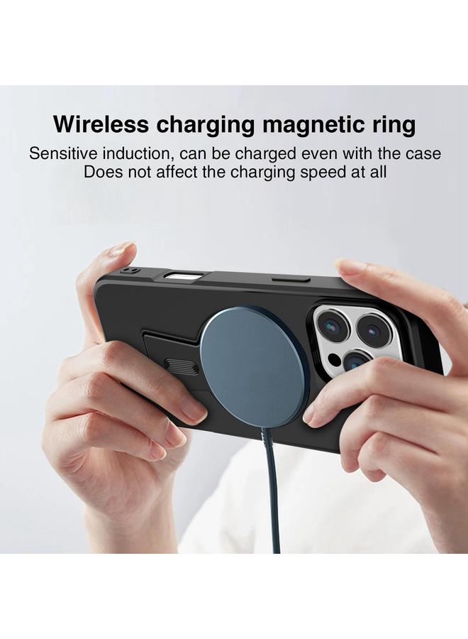 S-TOP Case For iPhone 16 Pro Max Y-shape Holder MagSafe Rugged Shockproof Phone Case - Image 5