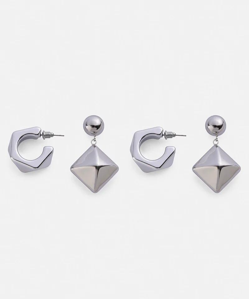 ابيكول Pack of Two Combined Earrings
