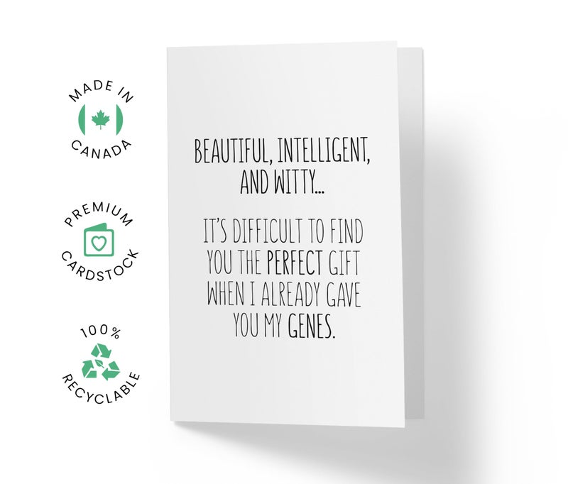Karto Funny Birthday Card for Men Women, Large 5.5 x 8.5 Happy Birthday Card for Daughter Son - 30th 40th 50th - Genes - Image 2