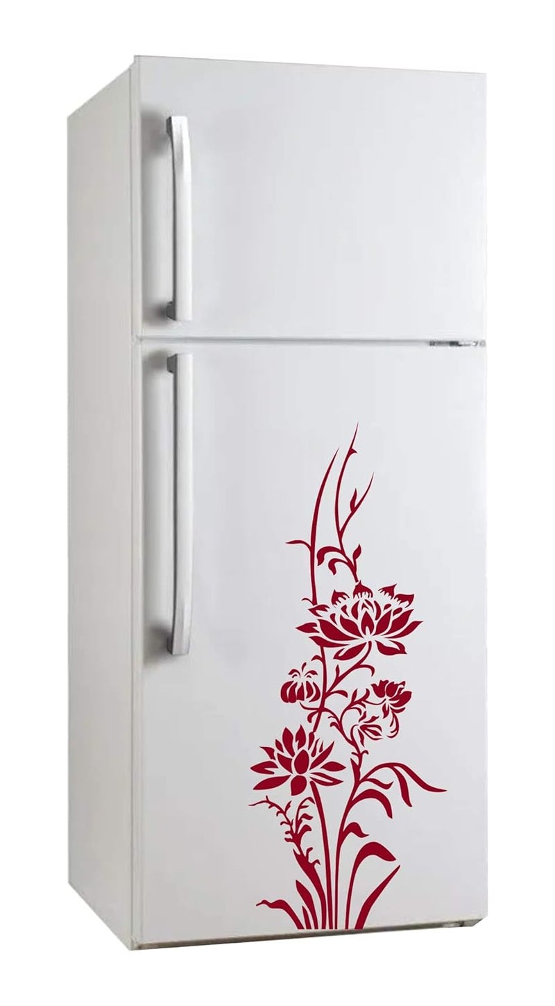 DecorVilla Decor Villa Long Flowers Fridge Sticker Wall Sticker PVC VinylSize 30 cm x 76 cm - Image 1