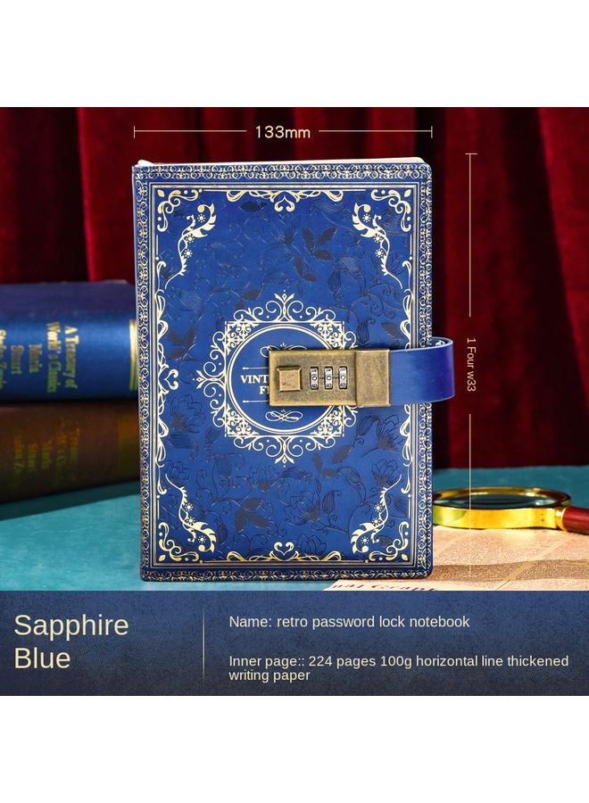 Bluejw Retro European-style Password Notebook Gift Box Hand Account Suit With Lock Hand Account Book For Boys And Girls Cute Cartoon Girls - Image 1