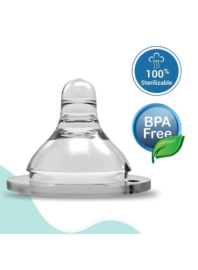 Luvlap Pack Of 2 Anticolic Natura Flo Teat Nipple For Wide Neck Bottle, Fast Flow, 6M+  - Image 5