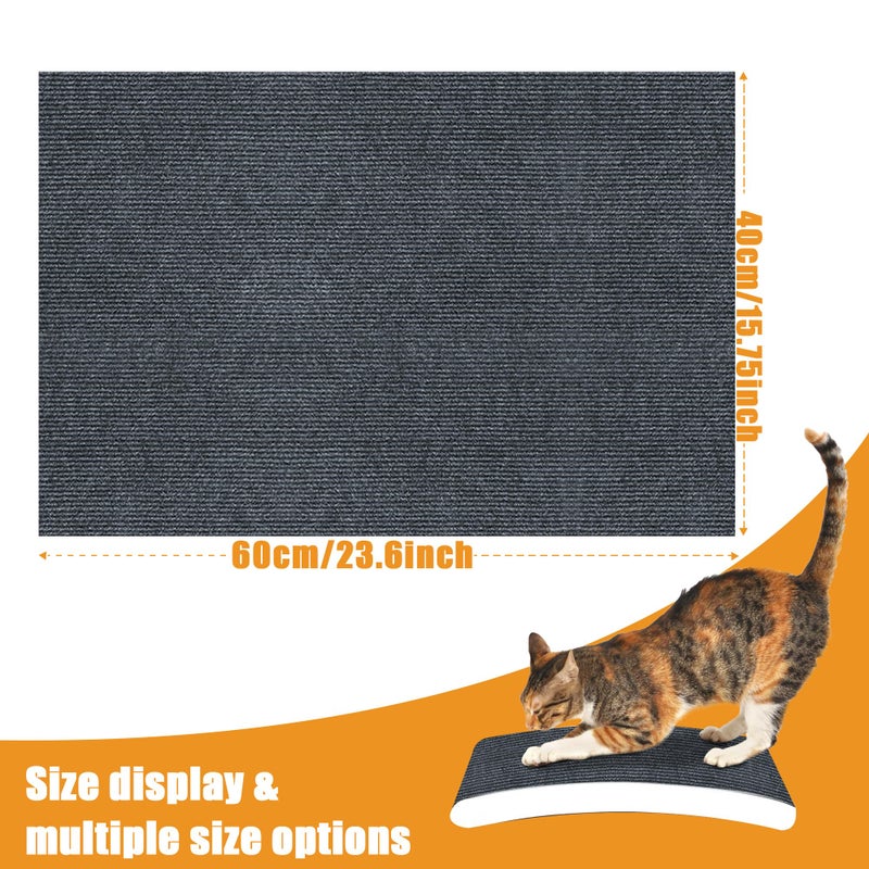 ALEIFLE cat Scratching mat Self-Adhesive, Trimmable Furniture Protector for Couch, Sofa, Wall & Cat Trees - Durable Scratch Pad with Nano Tape, DIY Climbing Carpet for Indoor Cats(Dark Grey, 23.6"x15.8") - Image 2