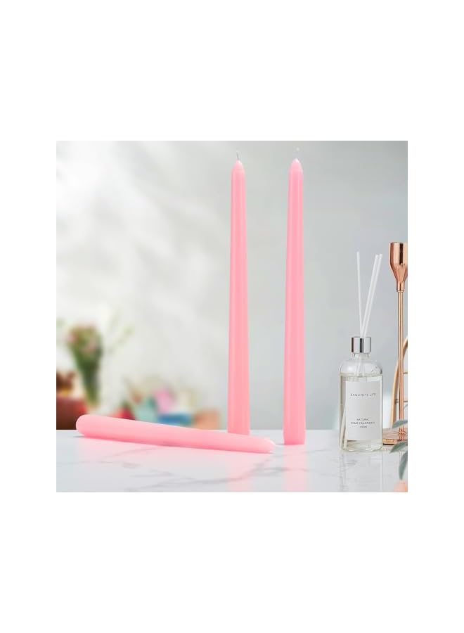 Green Tiger 12 Pack Pink Long Taper Candles, Candle Stick 10 inch Dripless Advent Candles Candles Decor 8 Hours Long Burning - Image 4