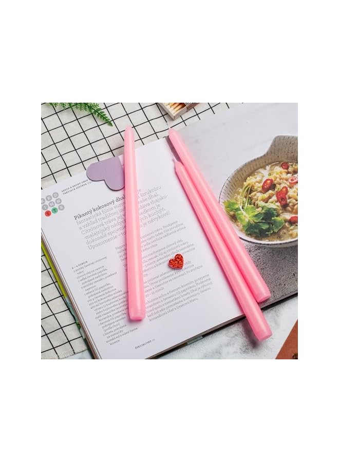 Green Tiger 12 Pack Pink Long Taper Candles, Candle Stick 10 inch Dripless Advent Candles Candles Decor 8 Hours Long Burning - Image 3