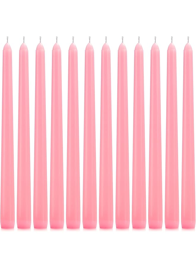 Green Tiger 12 Pack Pink Long Taper Candles, Candle Stick 10 inch Dripless Advent Candles Candles Decor 8 Hours Long Burning - Image 1