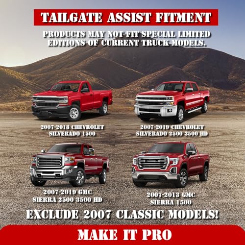 KitsPro Truck Tailgate Assist for Chevy Silverado and GMC Sierra 1500 2500 3000 Non-Classic Models 2007-2018 and 2500 3500 HD 2019 Truck Accessories Tailgate Damping Strut, Pack of 1 - Image 3