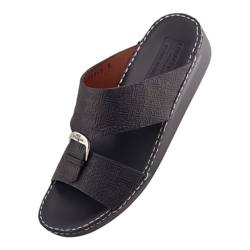 إيت صندل عربي يدوي الصنع للرجال من AET | شبشب رجالي خارجي | شبشب مفتوح من الأمام للاستخدام اليومي | جلد شامواه عربي أصلي مع إبزيم | تصميم جديد | نعل داخلي بلون بني فاتح | مريح وخفيف الوزن - Image 3