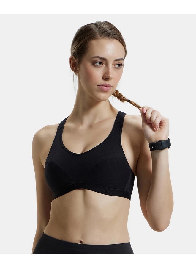 JOCKEY Jockey Women's Cotton Padded Wirefree Active Bra 1378_Black_S  - Image 3