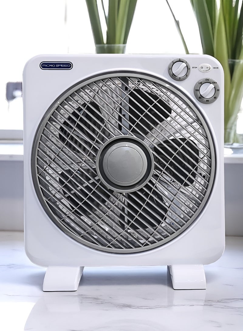 الذاكرة السريعة مروحة صندوقية AC مقاس 12 بوصة مع شواية دوارة – 3 سرعات، تبريد هادئ وموفر للطاقة، تصميم آمن للأطفال – مثالية للاستخدام المنزلي، المكتبي وعلى المكتب الشخصي  - Image 2