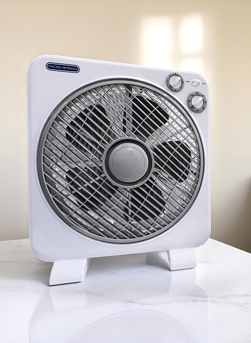 الذاكرة السريعة مروحة صندوقية AC مقاس 12 بوصة مع شواية دوارة – 3 سرعات، تبريد هادئ وموفر للطاقة، تصميم آمن للأطفال – مثالية للاستخدام المنزلي، المكتبي وعلى المكتب الشخصي  - Image 4