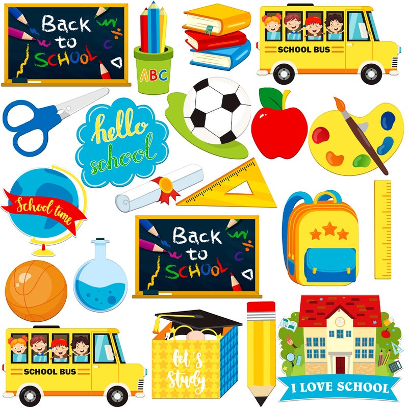 KatchOn Colorful Back to School Photo Booth Props Huge Pack of 21 School Photo Props Welcome Back to School Decorations First Day of School Photo Props Classroom Decor