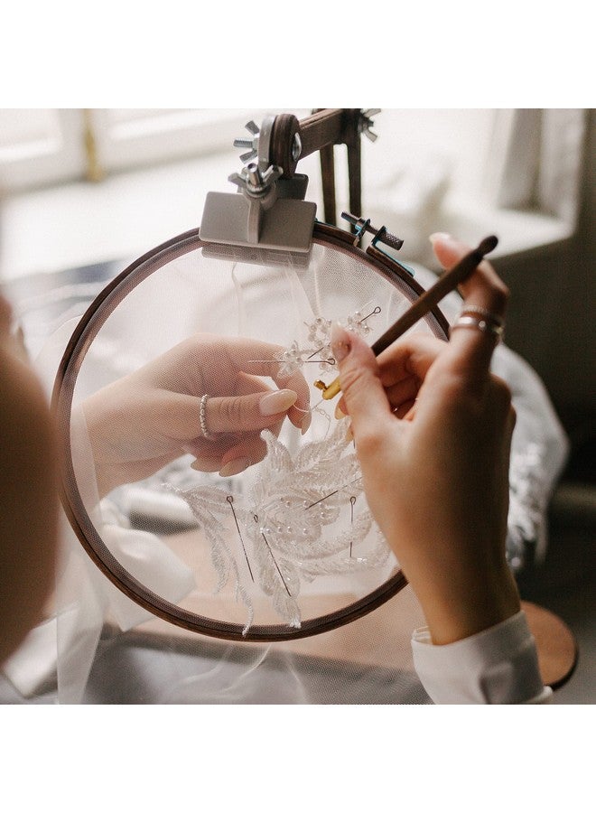 TXIN 4 Pieces Tambour Hooks with 12 Needles, Wooden Handle Embroidery Crochet Hooks, French Beading Needle Tools for Sewing Embroidery Sequins and Beads (0.7mm 1.0mm 1.2mm) - Image 4