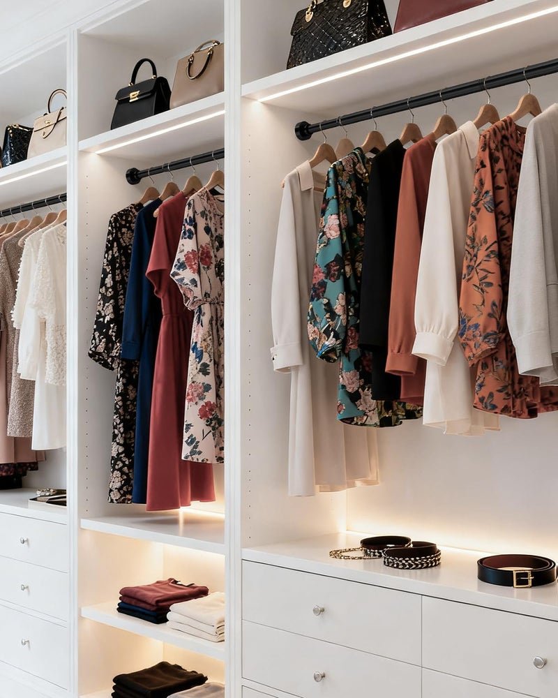 Supforce No Drilling Closet Rods for Hanging Clothes, Non Slip Tension Rod with Heavy Duty Clothes Hanging Rod, 17-69 Inches Adjustable Spring Closet Rod for Closet Wardrobe Bathroom Laundry RV, Black - Image 2