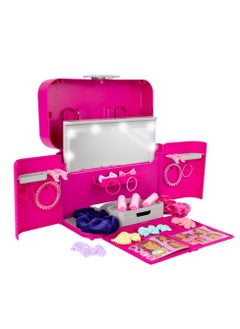 CASDON Ultimate Styling Case: Foldable Hair Styling & Accessory Set With Light-Up Mirror, Style Book & Hair Accessories, For Kids Aged 3+  - Image 1