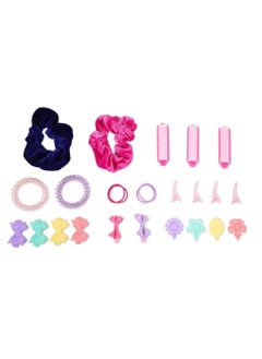 CASDON Ultimate Styling Case: Foldable Hair Styling & Accessory Set With Light-Up Mirror, Style Book & Hair Accessories, For Kids Aged 3+  - Image 3
