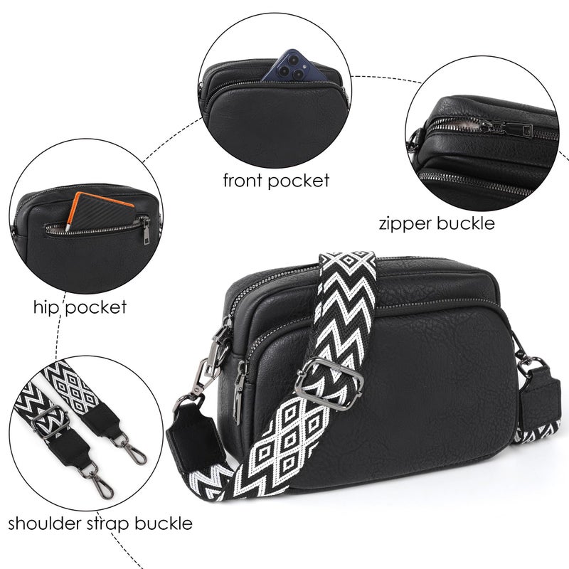 TANTOMI Small Crossbody Bag for Women, Vegan Leather Shoulder Bags for Women, Travel Purse with Adjustable Shoulder Strap - Image 4
