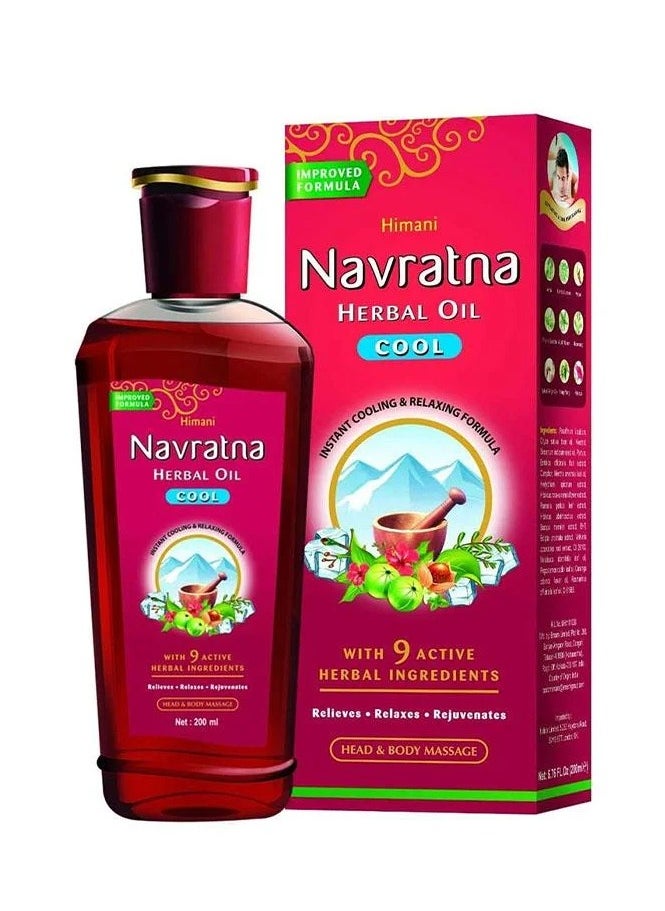 Navratna Refreshing Herbal Head & Body Massage Oil - 200 +20 ml  - Image 1