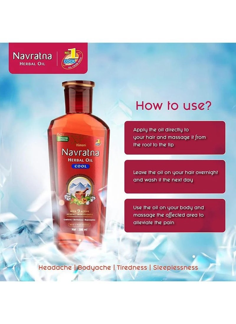 Navratna Refreshing Herbal Head & Body Massage Oil - 200 +20 ml  - Image 2